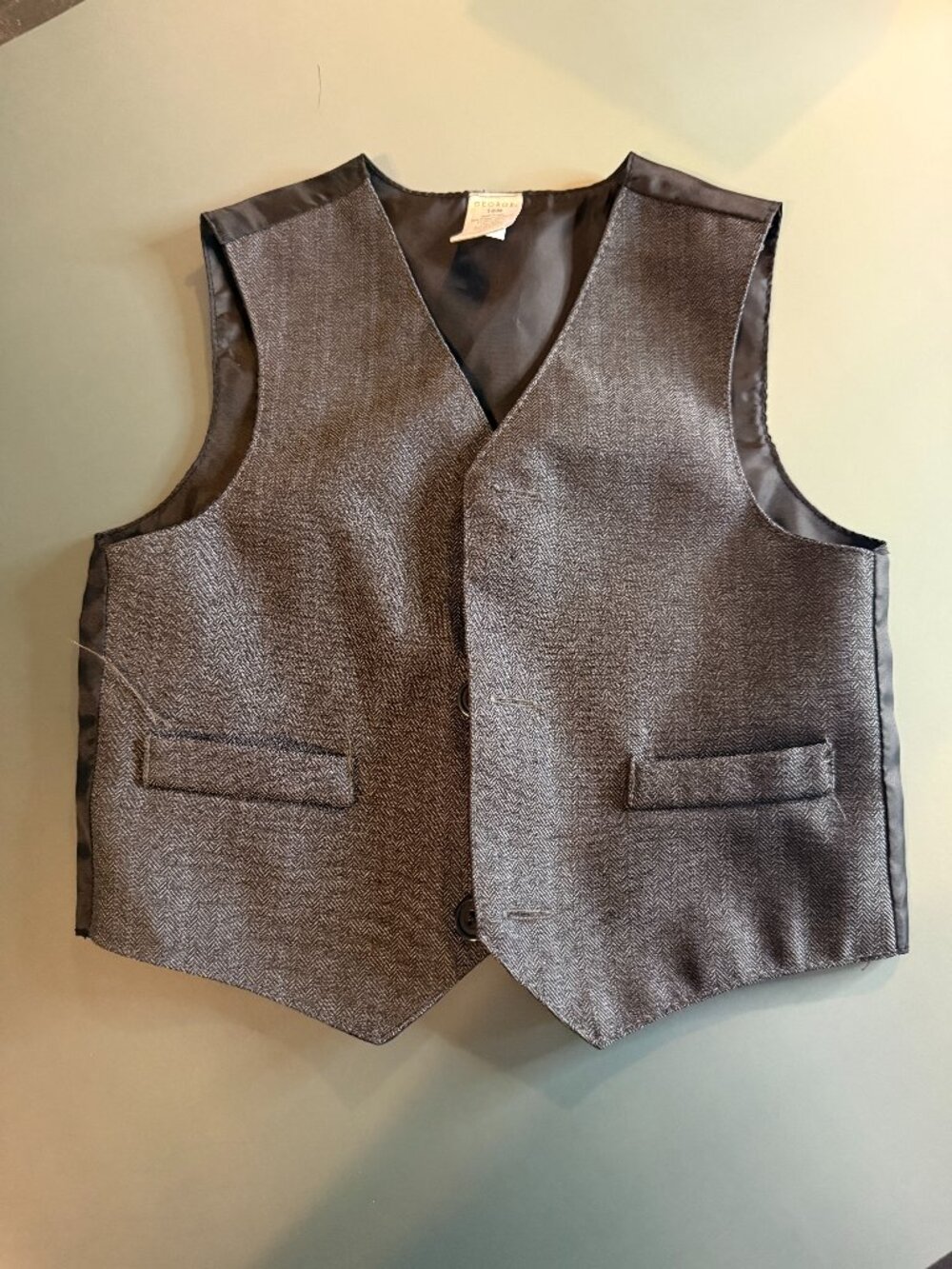 George Boys Dark Gray Polyester Three Button Vest 18 Months (004)